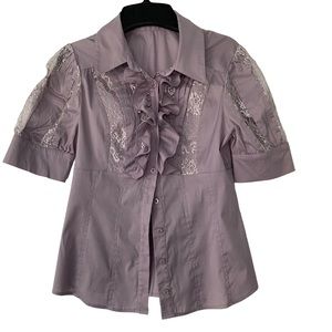 Marciano Lilac Blouse with Ruffles Detail- Size S
